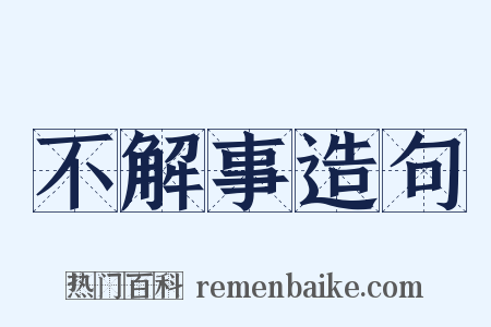 不解事造句是什么意思的图片